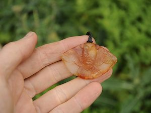 Products: Carnelian open winged ruru — A Carved Piece