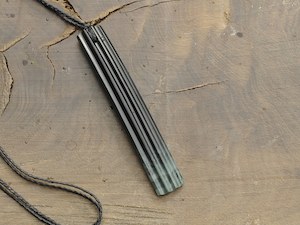 Australian Jade Grooved Drop — A Carved Piece