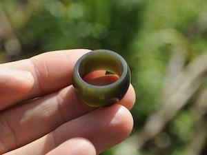 Olive Jade Ring - size Q 1/2 — A Carved Piece Pounamu