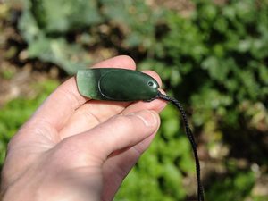 Pounamu Fish - white tail — A Carved Piece