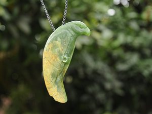 Flower Pounamu kārearea / NZ Falcon — A Carved Piece