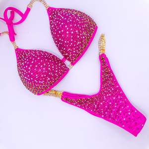 Quick Ship Bikinis: Crescent Ombré Pink and Gold Quick Ship
