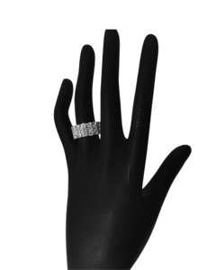 Comp Day Accessories: 3 Row Rhinestone Ring