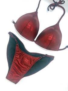 Quick Ship Bikinis: Red/Black Fitmodel suit