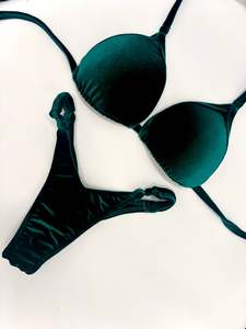 Hunter Green Velvet Posing Bikini