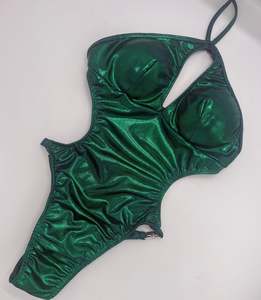 Green/Navy cross neck swimsuit