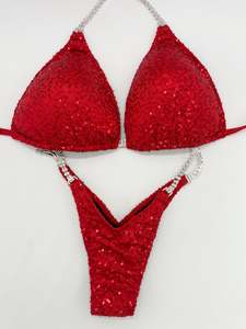 Quick Ship Bikinis: Red sequin bikini