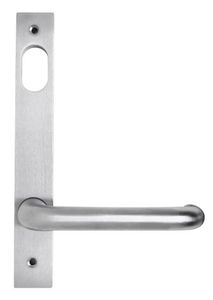 Door Handles - Commercial: Miles Nelson 152N/90 Intl Plate Lvr & Cyl Hole