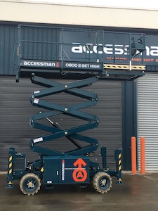12 Metre Rough Terrain Scissor Lifts - Accessman Group Making Height Easy