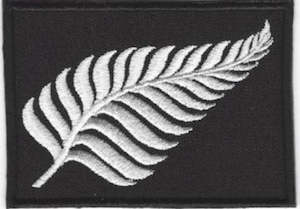 New Zealand Flag Patches: Silver Fern Patch - Embroidered - Rectangle - Multiple colours