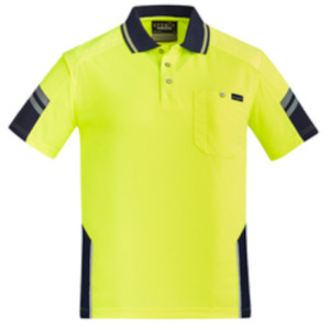 Polos: Syzmik Mens Reinforced Hi Vis Squad S/S Polo ZH465