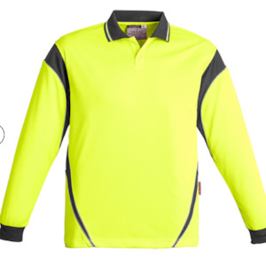 Polos: Syzmik Mens Hi Vis Aztec Polo - Long Sleeve ZH249