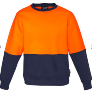 Hoodies Sweatshirts: Syzmik Unisex Hi Vis Crew Sweatshirt ZT475