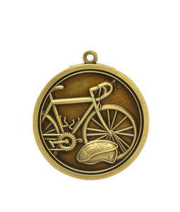 Products: Cycling - Gold Relief Medal 4.5cm Dia Ace Engravers