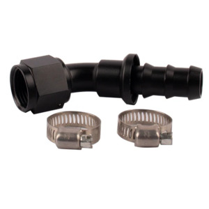Oil Fittings Lines: PSR Hose Fitting Push-Lock Barb -10 AN Straight 45 Degree