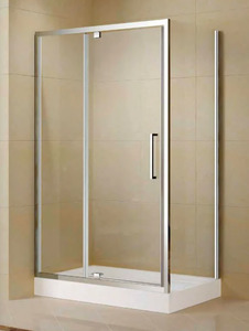 ZENITH SQUARE FRONT SHOWER GLASS - with pivot door 1200x900x2000mm