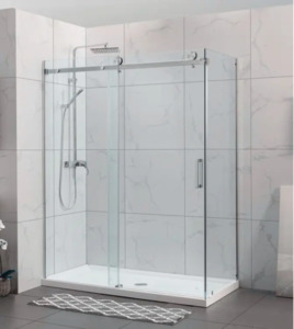 Shower Glass - Rock Series 2 Sides Frameless Glass RCM Brushed Nickel Frame