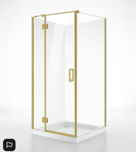 Shower Glass - Stream Series 2 Sides Swing Door - Golden