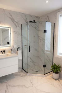 Frameless Shower: Shower Glass - Cave Series (1000x1000x1950mm) - HD1000-Black