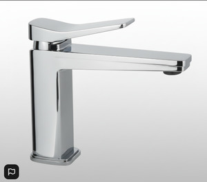 Walkin Shower: Aquatica Hix Basin Mixer Chrome/Black