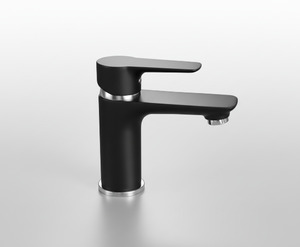 Walkin Shower: Aquatica Goccia Black Basin Mixer All Pressure