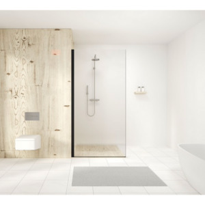 Shower Glass - Stream Series Side Panel 800X1950mm - Black