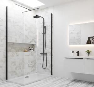 Walkin Shower - Hill Series 900mm - Black