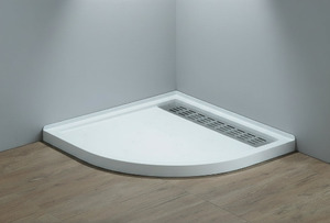 Shower Tray: Shower Tray - High Flow Waste & Stainless Steel Grate Cover 1000x1000mm