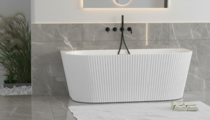 Freestanding Bath Tub: Freestanding Bath Tub Acrylic Back To Wall Curved 1500/1700mm
