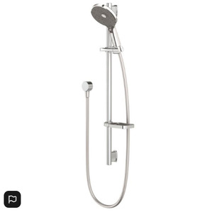Bath Screen: Methven NUI RAIL SHOWER - STAINLESS STEEL & GRAPHITE