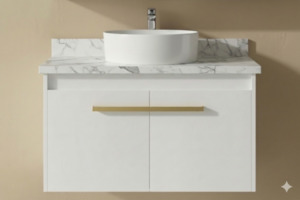 The European Bathroom Vanity 100% WaterProof With Marble Stone Top