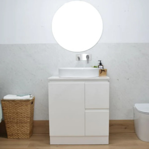 Engeering Stone Bench With Basin: White Style Freestanding Vanity with Stone Top 700/900mm
