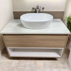 Engeering Stone Bench With Basin: Vanity - Polie 900mm Wall Hung  Vanity with counter top