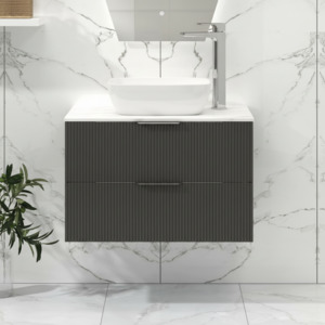 Engeering Stone Bench With Basin: Vanity - Bella Series 900mm Wall Hung  Vanity with counter top