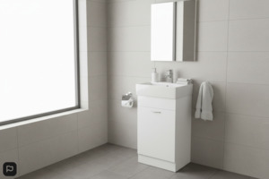 Freestanding Vanity: Vanity - Misty Series White