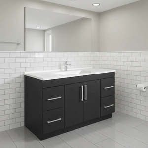Freestanding Vanity: Vanity - Misty Freestanding Plywood Series Black 100% Water Proof