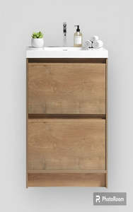 Freestanding Vanity: Vanity - Etham Series - Grain Wood