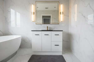 Freestanding Vanity: Vanity - Misty Series T900F-AS White - 100% Water Proof