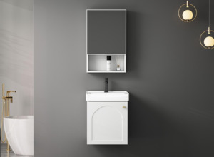French design waterproof wooden  bathroom vanity quick installation 400/500/600