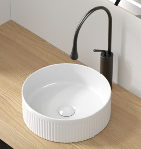 Counter Top Round Fluted Basin 370mm