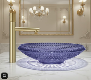 Counter Top Basin: Bathroom Vessel Sink Vanity Glass Vessel Bowl