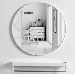 Bathroom Mirrors: Bathroom Mirror for Wall with White Metal Frame 800mm