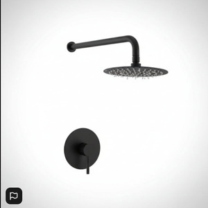 Shower Mixer: Bathroom Rain Shower System - Black Rainfall Shower Head