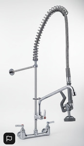 Pre Rinse Faucet Commercial Pull Down Brass Double Handles Pre Rinse Faucet - Wall Mount