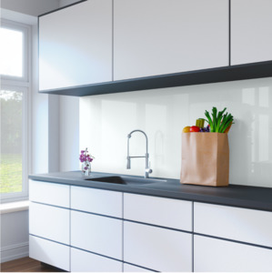 Glass Splash Back: Glass Splash Back1560*750mm White