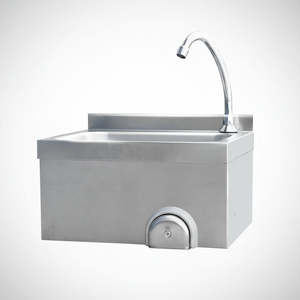 Stainless Steel Kitchen Sink: Wall Mounted Stainless Steel Sink Hotel Equipments Knee operate Hand Wash Sink