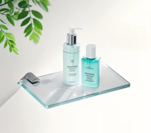 Bathroom Accessories: Bathroom Tempered Glass Wall-mounted Storage Rack