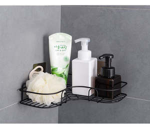 Bathroom perforation-free corner shelf