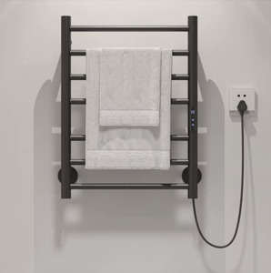 Heated Towel Rail: Electric Towel Rack Stainless Steel Intelligent Screen Constant Temperature With Plug