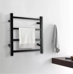 Heated Towel Rail: Heated Towel Rail Square 4/7/9 Bar - Black